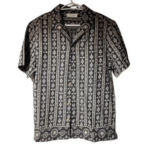 Lucky Brand Mens Black Geometric Button Down Shirt Small India